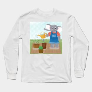 Gardening elephant Long Sleeve T-Shirt